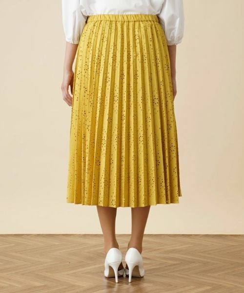 Leilian PLUS HOUSE / レリアンプラスハウス ロング・マキシ丈スカート | カットワークプリーツスカート | 詳細6