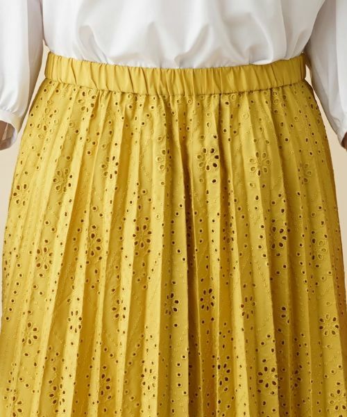 Leilian PLUS HOUSE / レリアンプラスハウス ロング・マキシ丈スカート | カットワークプリーツスカート | 詳細7