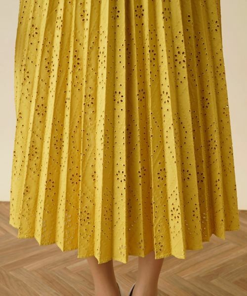 Leilian PLUS HOUSE / レリアンプラスハウス ロング・マキシ丈スカート | カットワークプリーツスカート | 詳細8