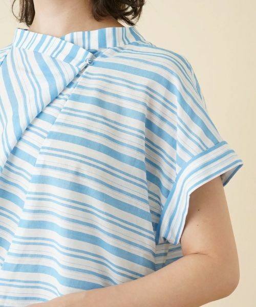 Leilian PLUS HOUSE / レリアンプラスハウス シャツ・ブラウス | 切替ボーダーハイネックブラウス | 詳細11