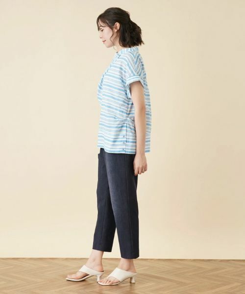 Leilian PLUS HOUSE / レリアンプラスハウス シャツ・ブラウス | 切替ボーダーハイネックブラウス | 詳細2