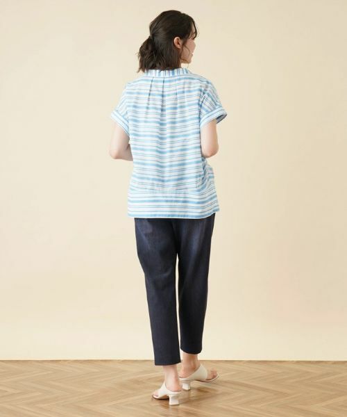 Leilian PLUS HOUSE / レリアンプラスハウス シャツ・ブラウス | 切替ボーダーハイネックブラウス | 詳細3