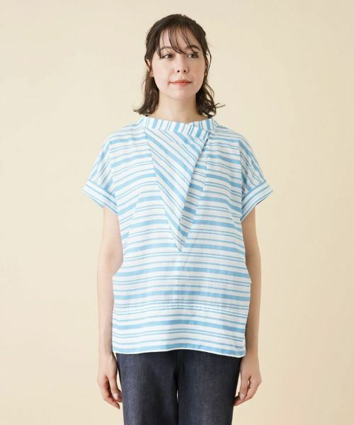 Leilian PLUS HOUSE / レリアンプラスハウス シャツ・ブラウス | 切替ボーダーハイネックブラウス | 詳細4