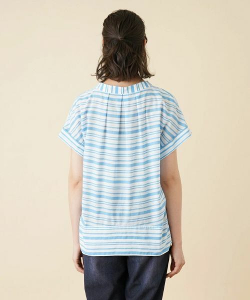 Leilian PLUS HOUSE / レリアンプラスハウス シャツ・ブラウス | 切替ボーダーハイネックブラウス | 詳細6