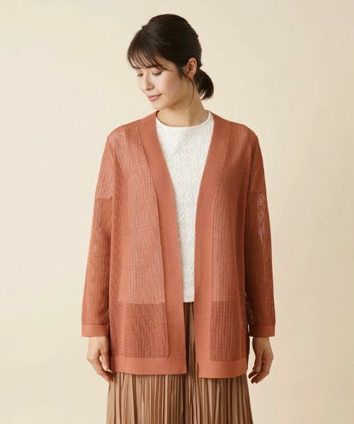 Leilian PLUS HOUSE / レリアンプラスハウス カーディガン・ボレロ | 透かし編みニットカーディガン | 詳細4