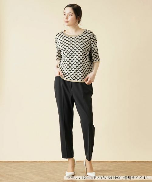 Leilian PLUS HOUSE / レリアンプラスハウス ニット・セーター | ジオメトリック柄クルーネックニット | 詳細1