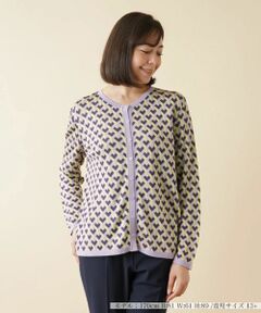 Leilian PLUS HOUSE / レリアンプラスハウス カーディガン・ボレロ | ジオメトリック柄カーディガン