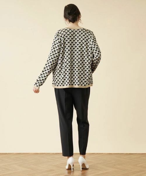 Leilian PLUS HOUSE / レリアンプラスハウス カーディガン・ボレロ | ジオメトリック柄カーディガン | 詳細3