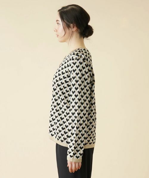 Leilian PLUS HOUSE / レリアンプラスハウス カーディガン・ボレロ | ジオメトリック柄カーディガン | 詳細5