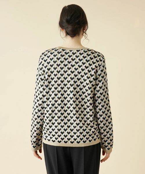 Leilian PLUS HOUSE / レリアンプラスハウス カーディガン・ボレロ | ジオメトリック柄カーディガン | 詳細6