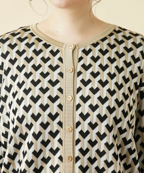 Leilian PLUS HOUSE / レリアンプラスハウス カーディガン・ボレロ | ジオメトリック柄カーディガン | 詳細7