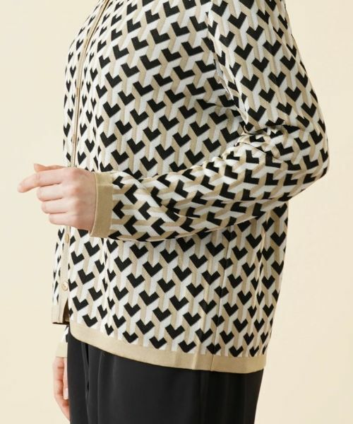 Leilian PLUS HOUSE / レリアンプラスハウス カーディガン・ボレロ | ジオメトリック柄カーディガン | 詳細9