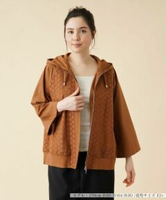 Leilian PLUS HOUSE / レリアンプラスハウス その他アウター | レース切替フーデッドジャケット