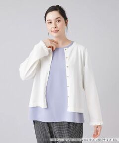 Leilian PLUS HOUSE / レリアンプラスハウス カーディガン・ボレロ | クルーネックニットカーディガン