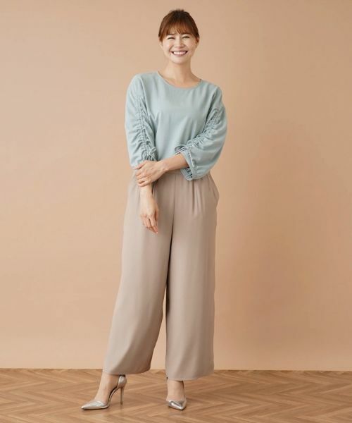 Leilian PLUS HOUSE / レリアンプラスハウス その他パンツ | ワンタックワイドパンツ | 詳細1