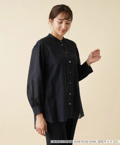 Leilian PLUS HOUSE / レリアンプラスハウス シャツ・ブラウス | シアーバンドカラーブラウス