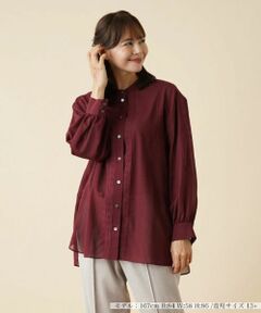 Leilian PLUS HOUSE / レリアンプラスハウス シャツ・ブラウス | シアーバンドカラーブラウス