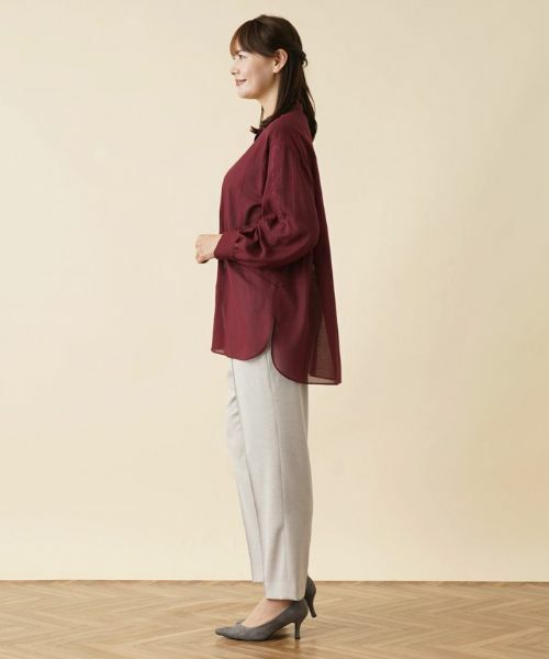 Leilian PLUS HOUSE / レリアンプラスハウス シャツ・ブラウス | シアーバンドカラーブラウス | 詳細12