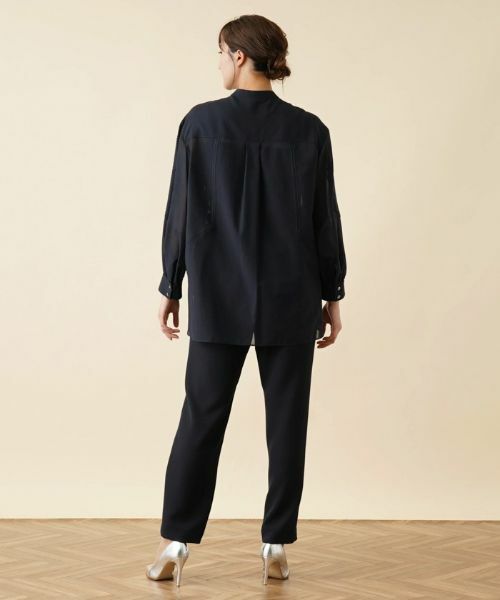 Leilian PLUS HOUSE / レリアンプラスハウス シャツ・ブラウス | シアーバンドカラーブラウス | 詳細3