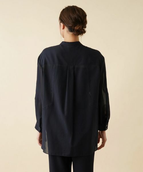 Leilian PLUS HOUSE / レリアンプラスハウス シャツ・ブラウス | シアーバンドカラーブラウス | 詳細6