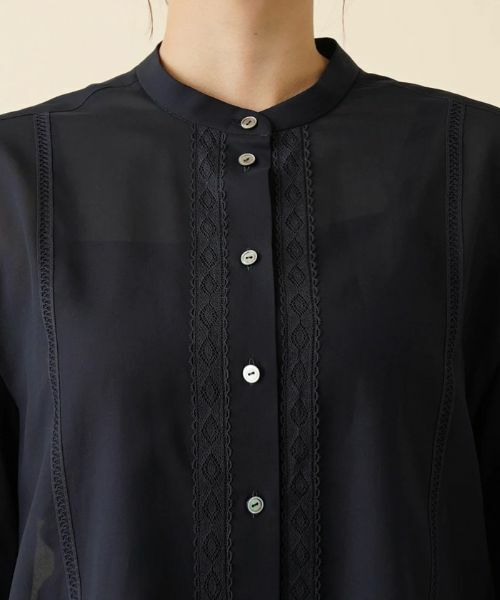 Leilian PLUS HOUSE / レリアンプラスハウス シャツ・ブラウス | シアーバンドカラーブラウス | 詳細7