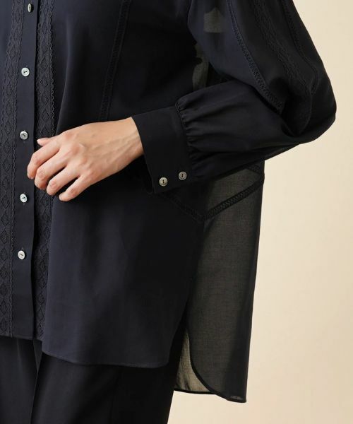 Leilian PLUS HOUSE / レリアンプラスハウス シャツ・ブラウス | シアーバンドカラーブラウス | 詳細9