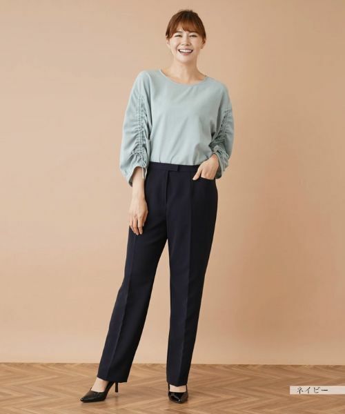 Leilian PLUS HOUSE / レリアンプラスハウス その他パンツ | ストレッチセンタープレスパンツ | 詳細1