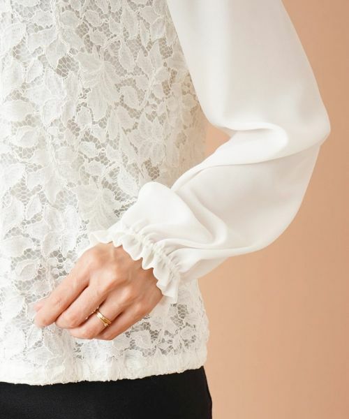 Leilian PLUS HOUSE / レリアンプラスハウス シャツ・ブラウス | レース切り替えブラウス【セレモニー】 | 詳細9