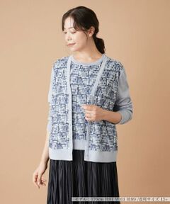 Leilian PLUS HOUSE / レリアンプラスハウス カーディガン・ボレロ | エンブロイダリーカーディガン