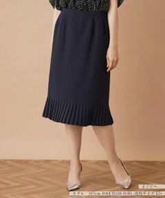 Leilian PLUS HOUSE / レリアンプラスハウス ミニ・ひざ丈スカート | プリーツ切替ミモレスカート