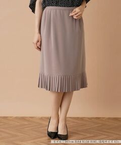 Leilian PLUS HOUSE / レリアンプラスハウス ミニ・ひざ丈スカート | プリーツ切替ミモレスカート