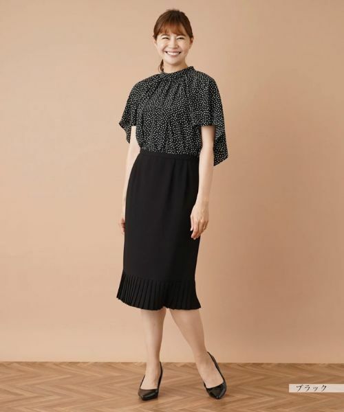 Leilian PLUS HOUSE / レリアンプラスハウス ミニ・ひざ丈スカート | プリーツ切替ミモレスカート | 詳細15