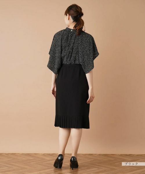 Leilian PLUS HOUSE / レリアンプラスハウス ミニ・ひざ丈スカート | プリーツ切替ミモレスカート | 詳細17