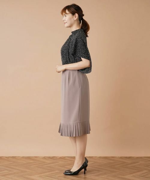 Leilian PLUS HOUSE / レリアンプラスハウス ミニ・ひざ丈スカート | プリーツ切替ミモレスカート | 詳細2