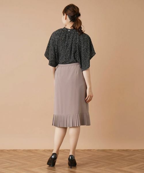 Leilian PLUS HOUSE / レリアンプラスハウス ミニ・ひざ丈スカート | プリーツ切替ミモレスカート | 詳細3