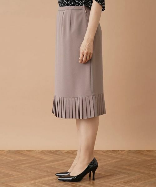 Leilian PLUS HOUSE / レリアンプラスハウス ミニ・ひざ丈スカート | プリーツ切替ミモレスカート | 詳細5