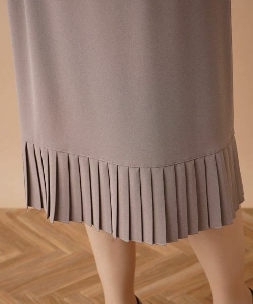 Leilian PLUS HOUSE / レリアンプラスハウス ミニ・ひざ丈スカート | プリーツ切替ミモレスカート | 詳細9