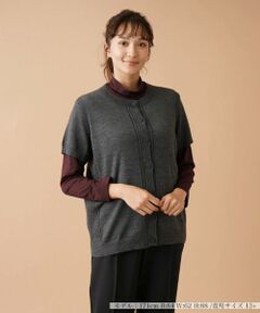 Leilian PLUS HOUSE / レリアンプラスハウス テーラードジャケット | 半袖ニットカーディガン