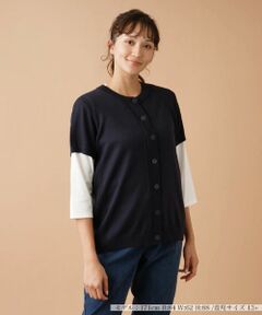 Leilian PLUS HOUSE / レリアンプラスハウス テーラードジャケット | 半袖ニットカーディガン