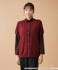 Leilian PLUS HOUSE / レリアンプラスハウス テーラードジャケット | 半袖ニットカーディガン