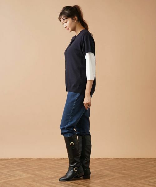 Leilian PLUS HOUSE / レリアンプラスハウス テーラードジャケット | 半袖ニットカーディガン | 詳細2