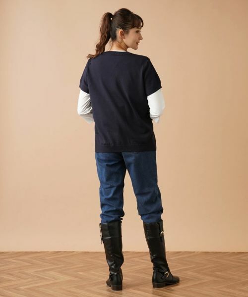 Leilian PLUS HOUSE / レリアンプラスハウス テーラードジャケット | 半袖ニットカーディガン | 詳細3