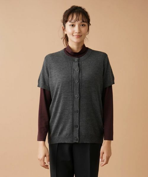 Leilian PLUS HOUSE / レリアンプラスハウス テーラードジャケット | 半袖ニットカーディガン | 詳細7