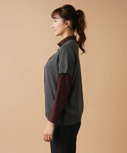 Leilian PLUS HOUSE / レリアンプラスハウス テーラードジャケット | 半袖ニットカーディガン | 詳細8
