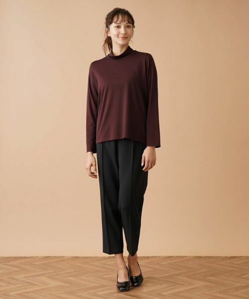 Leilian PLUS HOUSE / レリアンプラスハウス カットソー | ナローボーダーハイネックカットソー | 詳細1