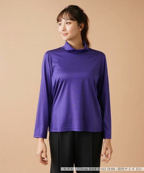 Leilian PLUS HOUSE/レリアンプラスハウス 【店舗人気】ハイネックカットソー ロイヤルブルー 17+ Leilian PLUS HOUSE/レリアンプラスハウス 【店舗人気】ハイネックカットソー ロイヤルブルー 17+