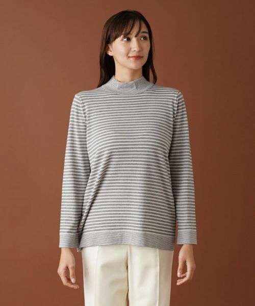 Leilian PLUS HOUSE / レリアンプラスハウス ニット・セーター | ボーダーハイネックカットソー | 詳細4