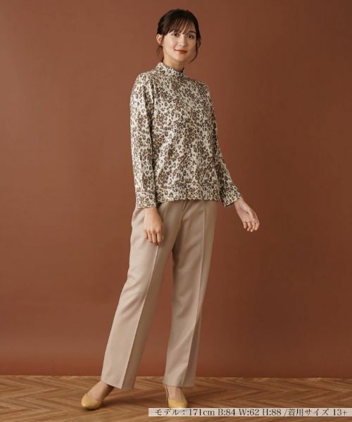 Leilian PLUS HOUSE / レリアンプラスハウス ニット・セーター | 【店舗人気】レオパードハイネックカットソー | 詳細1