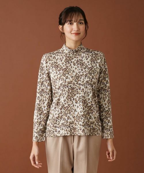 Leilian PLUS HOUSE / レリアンプラスハウス ニット・セーター | 【店舗人気】レオパードハイネックカットソー | 詳細4