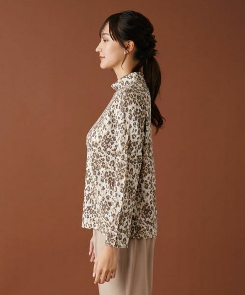 Leilian PLUS HOUSE / レリアンプラスハウス ニット・セーター | 【店舗人気】レオパードハイネックカットソー | 詳細5